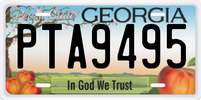 GA license plate PTA9495