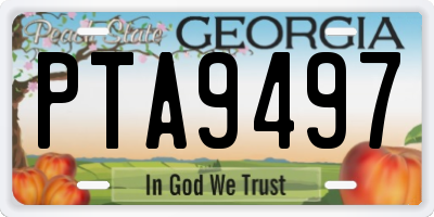 GA license plate PTA9497