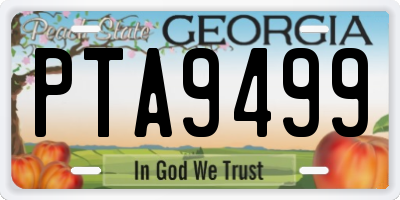 GA license plate PTA9499