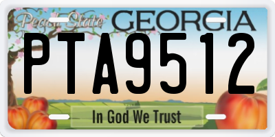 GA license plate PTA9512