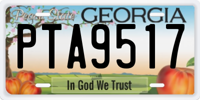 GA license plate PTA9517