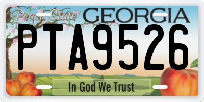 GA license plate PTA9526