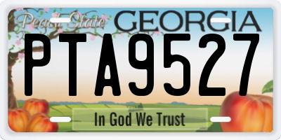 GA license plate PTA9527