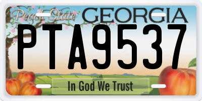 GA license plate PTA9537