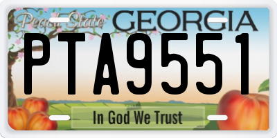 GA license plate PTA9551