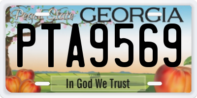 GA license plate PTA9569