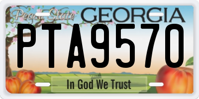 GA license plate PTA9570