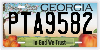 GA license plate PTA9582