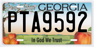 GA license plate PTA9592