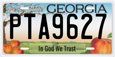 GA license plate PTA9627