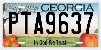 GA license plate PTA9637