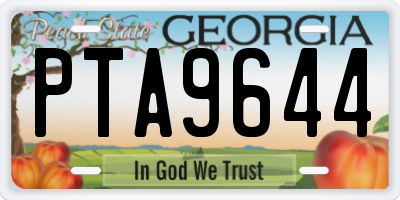 GA license plate PTA9644