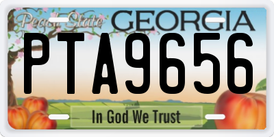 GA license plate PTA9656