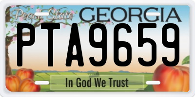 GA license plate PTA9659