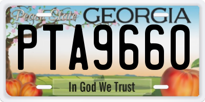 GA license plate PTA9660
