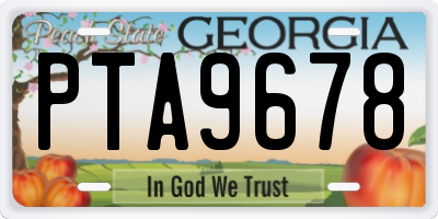 GA license plate PTA9678