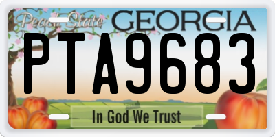 GA license plate PTA9683