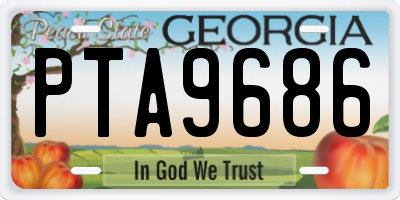 GA license plate PTA9686
