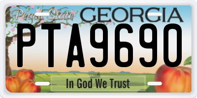 GA license plate PTA9690