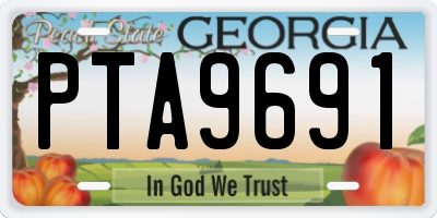 GA license plate PTA9691