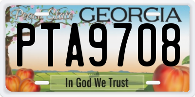 GA license plate PTA9708