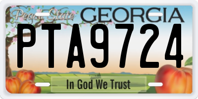 GA license plate PTA9724
