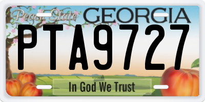 GA license plate PTA9727
