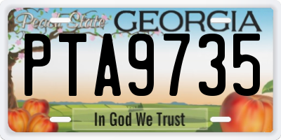 GA license plate PTA9735