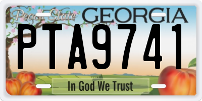 GA license plate PTA9741