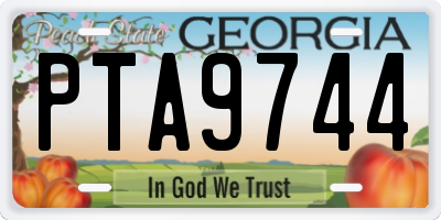 GA license plate PTA9744