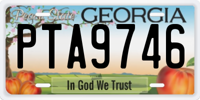 GA license plate PTA9746