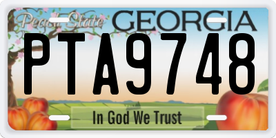 GA license plate PTA9748