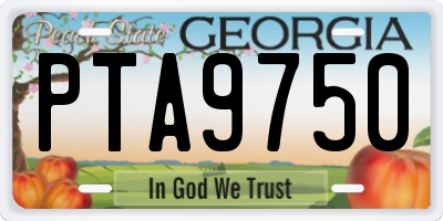 GA license plate PTA9750