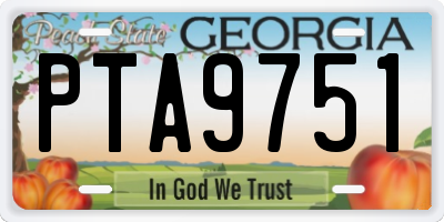 GA license plate PTA9751