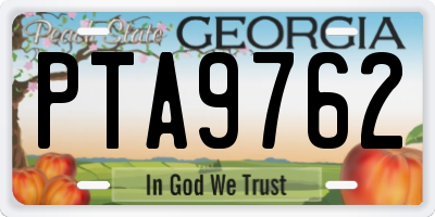 GA license plate PTA9762