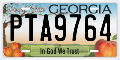 GA license plate PTA9764