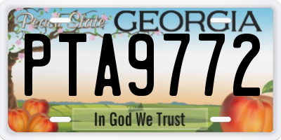 GA license plate PTA9772