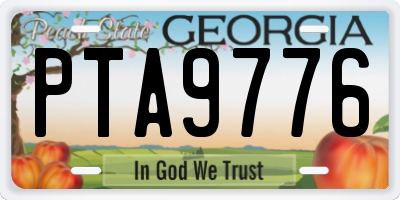 GA license plate PTA9776