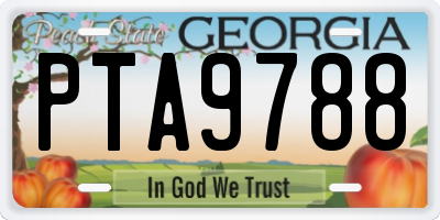 GA license plate PTA9788