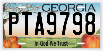 GA license plate PTA9798