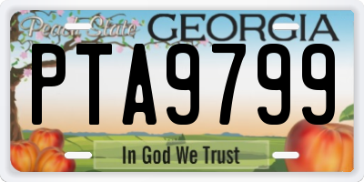 GA license plate PTA9799