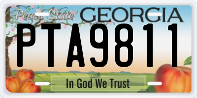 GA license plate PTA9811