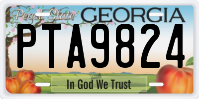 GA license plate PTA9824