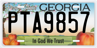 GA license plate PTA9857