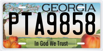 GA license plate PTA9858