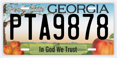 GA license plate PTA9878