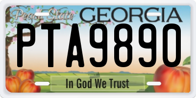 GA license plate PTA9890