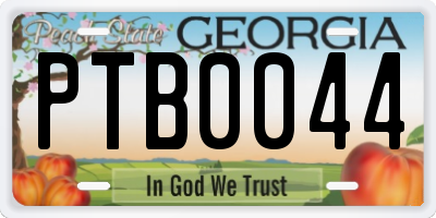GA license plate PTB0044
