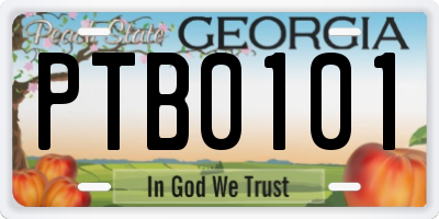 GA license plate PTB0101