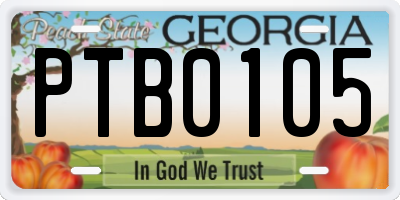 GA license plate PTB0105